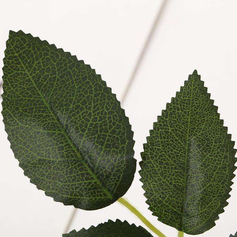 厂家直仿真丝印单支玫瑰叶橱窗摆件摄影道具家居装饰摆件现货 - 图1