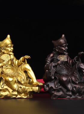 纯铜济公活佛桌面摆件降龙罗汉佛像道济和尚供奉济癫铜像家具礼品