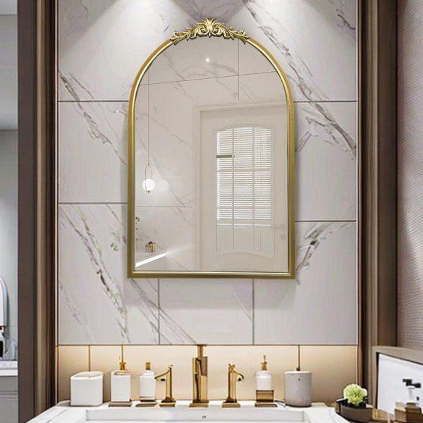 欧式法式拱形卫生间镜子中古化妆镜智能灯玄关壁炉装饰壁挂镜,淘宝优惠券,粉丝福利购,淘宝优惠卷