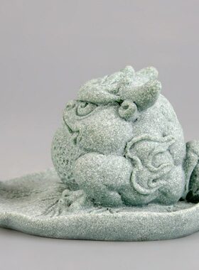 茶宠摆件砂青创意客厅鱼缸蟾蜍造景招财金蟾桌面装饰品茶桌石景观