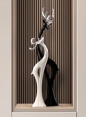 高级感轻奢客厅电视柜旁大型x落地摆件入户玄关装饰品乔迁新居礼