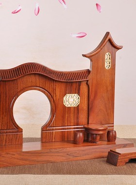 红木雕工艺品摆件底座玉器展示架开业乔迁新居礼品家居客厅装饰品