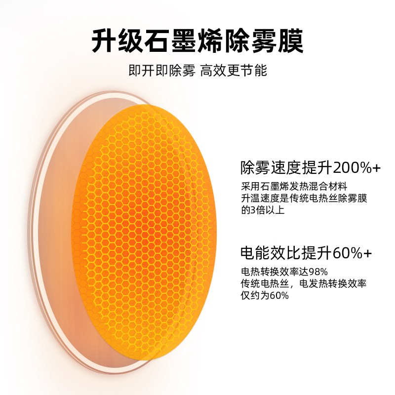 圆形智能镜子触摸屏防雾发光带灯B挂墙式卫生间化妆镜洗手台浴室 - 图1