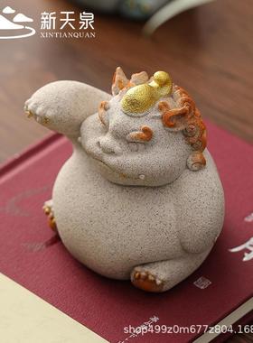 砂岩石招财瑞兽开运暴富暴美可爱小摆件创意家居办公桌面前台摆件