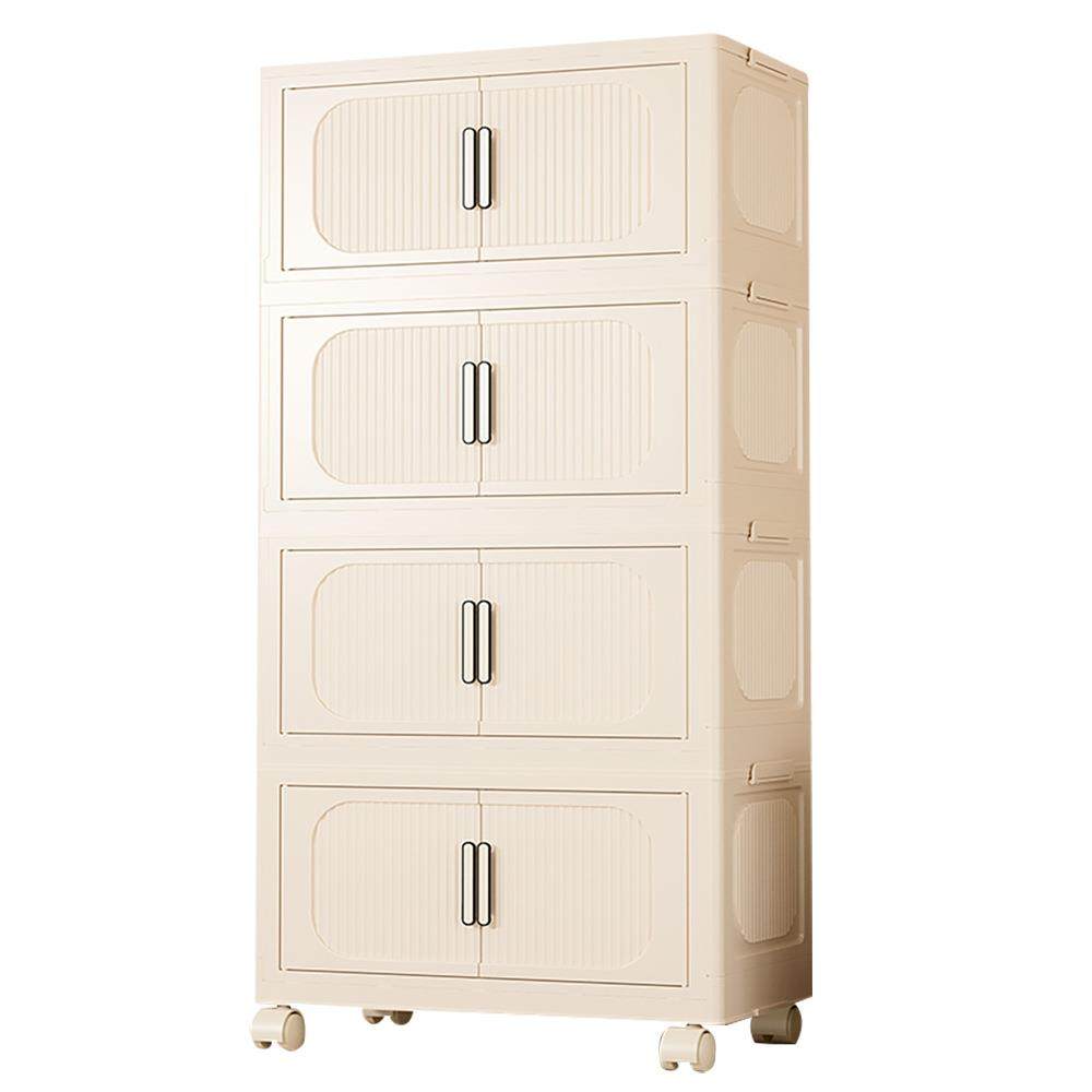 25年新款收纳柜PP日式双开门带锁扣滚轮设计可折叠置物柜储物柜,淘宝优惠券,粉丝福利购,淘宝优惠卷
