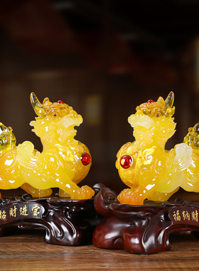 貔貅招财公母一对摆件客厅酒柜吉祥装饰J品公司店铺收银台开业礼