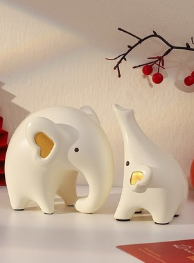 简约轻奢奶油风大象摆件客厅桌面C电视柜酒柜家居装饰乔迁旺宅礼