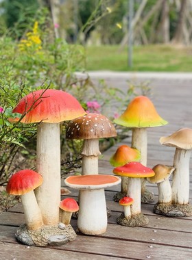 花园别墅园林户外树脂蘑菇草坪装饰品G庭院田园景观工艺园艺杂摆