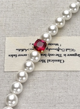 浮颜澳白色澳母贝珍珠项链女10mm大颗粒轻奢小众锁骨链颈链女