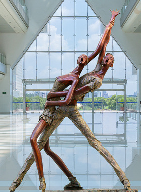 拉小提琴音乐人物铸铜雕塑园林景观小品抽象艺术户外草坪装饰摆件