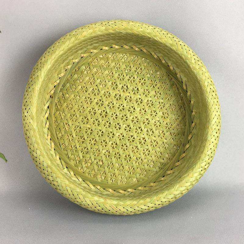 手工竹编果盘头层编织福喜果盒带盖款龟背编法米字形三件套竹畚斗,淘宝优惠券,粉丝福利购,淘宝优惠卷