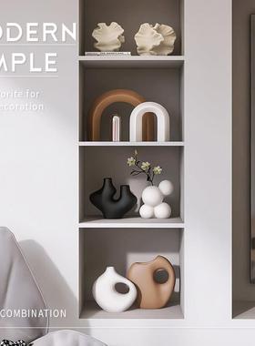 创意轻奢艺术摆件现代花瓶侘寂风软装饰品家居客厅电视柜酒柜书柜