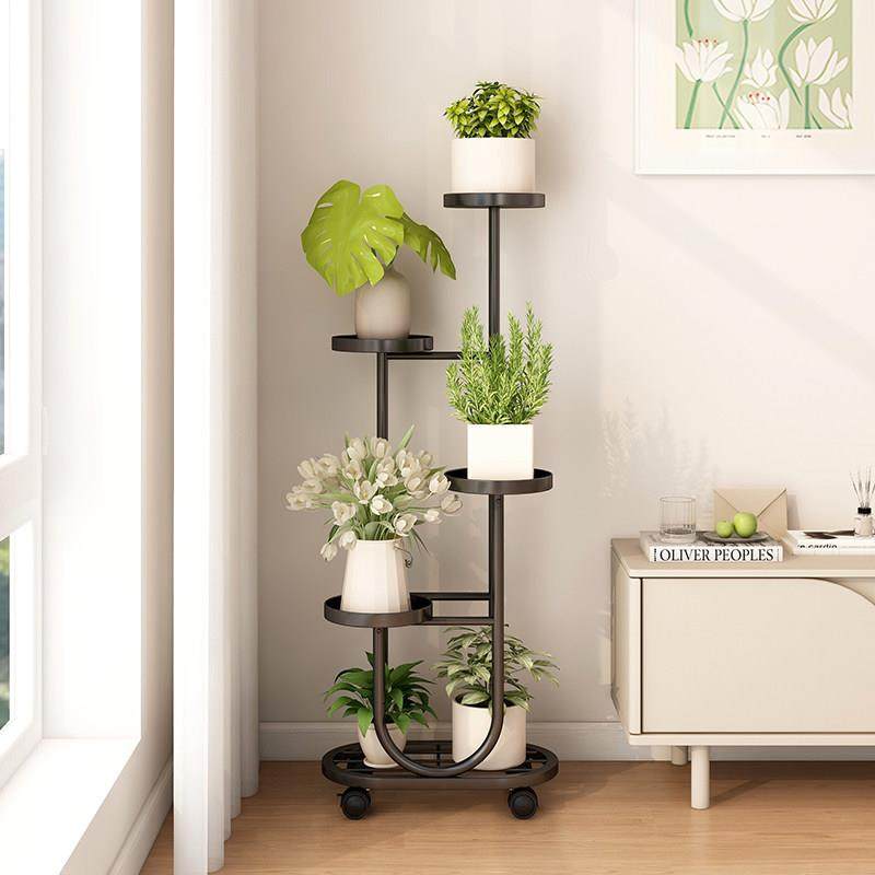 客厅网红落地式花架高级感铁艺收纳花盆托 托架可移动多层阳台置,淘宝优惠券,粉丝福利购,淘宝优惠卷