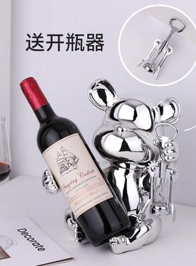 暴力熊创意高档客厅红酒架摆件酒柜装饰品家居玄关餐桌电视柜摆设