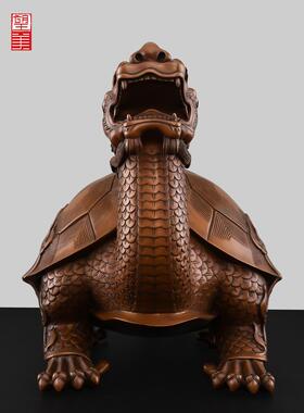 红铜龙龟饰品，铜灯泡一对，客厅门厅，高雅的开幕礼品，财富大铜