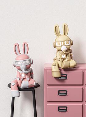 时尚和凉爽的兔子装饰品客厅电视柜入口酒柜装饰孩子的房间坐软装