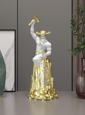 肌肉财神爷摆件家用招财旺宅客厅电视柜玄关桌面装饰品励志办公室