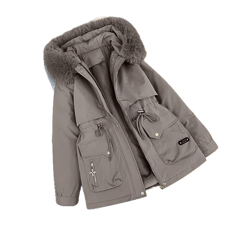 派克服女冬季2025新款加绒加厚夹克棉袄冬装女士羽绒棉衣棉服外套 - 图3