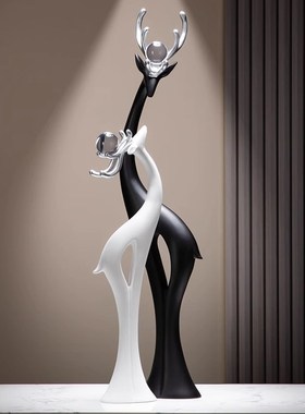 德国电视柜摆件鹿轻奢高档玄关客厅入户进门入门乔迁装饰品高级感