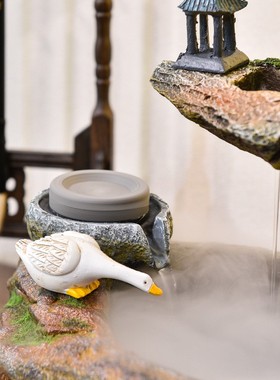 假山流水喷泉新中式桌面办公室玄关循环水景装饰品桌面加湿器摆件