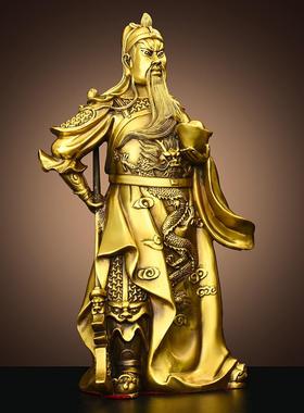 铜关公摆件铜财神爷武财神关二爷像供奉家居客厅店铺公司办公室纯