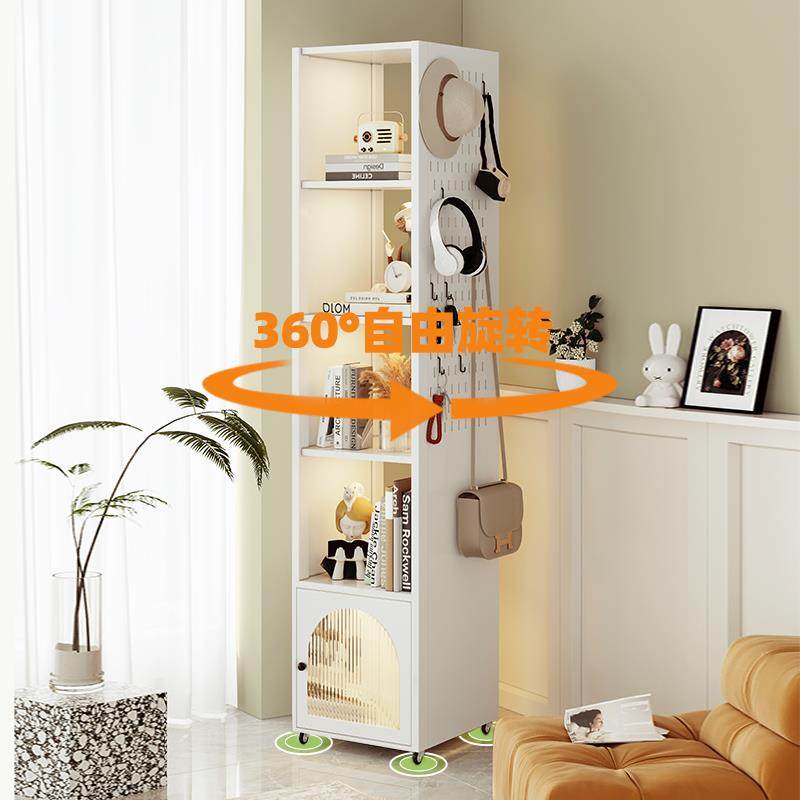 钢制旋转书架360度落地绘本收纳洞洞板置物架简易书柜可移动镜架,淘宝优惠券,粉丝福利购,淘宝优惠卷