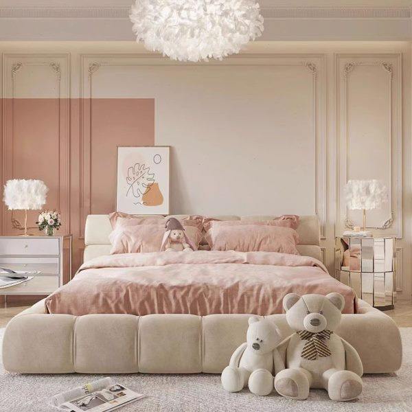 【首单直降】泡芙公主床奶油风榻榻米科技布艺储物床主卧室双人床,淘宝优惠券,粉丝福利购,淘宝优惠卷