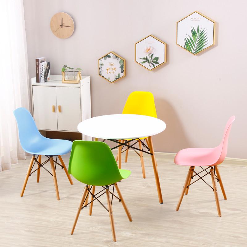 接待圆桌家用餐桌洽谈现代小户型简约组合阳台北欧桌椅休闲奶茶 - 图2