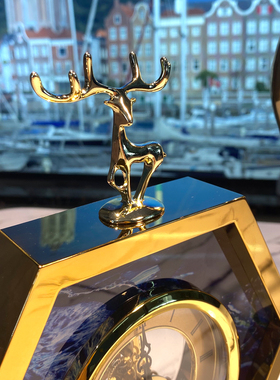 轻奢创意软装饰品家居客厅玄关书房书桌装饰品纯S铜鹿摆件北欧工