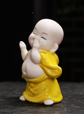 禅意小和尚客厅陶瓷摆件电视柜家居办公室好物茶几茶桌装饰品礼品