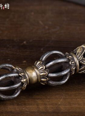 普巴金刚宝橛 尼泊尔手工上铜下铁佛具居家 秽迹金刚宝杵高62cm