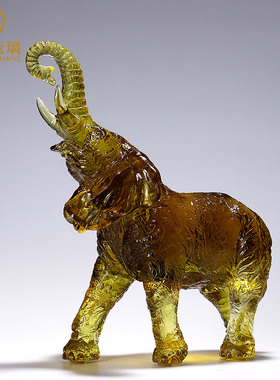 琉璃大象客厅装饰摆件电视柜酒柜家居工艺品高档桌面乔迁新居礼品