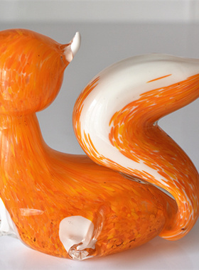 玻璃玻璃工艺品创意动物狐狸小饰品无障碍豪华斯堪的纳维亚风格家