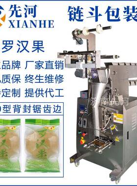 全自动链斗式包装机背封湿面条土豆粉酸辣粉红油擀面皮固体包装机