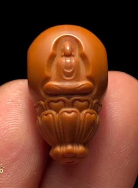 橄榄核三通无相佛单籽佛头核雕吊坠阿弥陀L佛雕刻手串脖挂配饰文