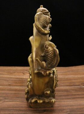 纯铜鱼摆件鲤鱼跳龙门年年有鱼 家居店铺装饰礼品铜器