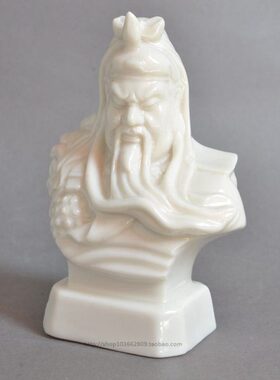 关公关公像半身关公瓷头像工艺品摆件摆件汽车饰品摆件陶瓷像