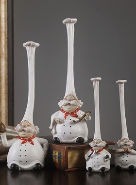 创意树脂工艺品厨师摆件时尚家居装饰酒吧西餐厅咖啡馆蛋糕店摆设