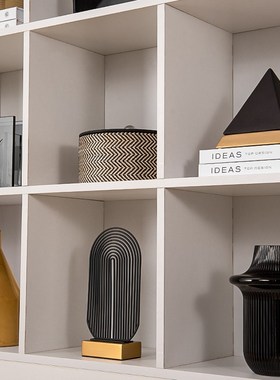 现代客厅电视柜装饰品书柜售楼处展示柜陈设样板间高级感软装摆件