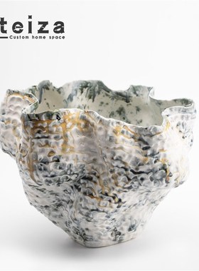 Oteiza现代简约抽象艺术花瓣造型花器酒店民宿样板间客厅花瓶摆件