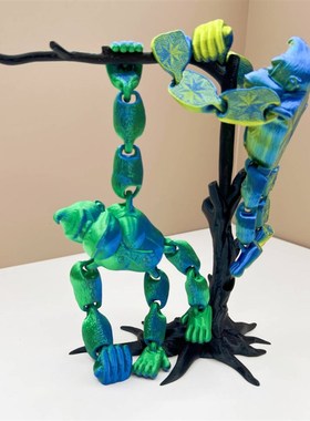 3D打印大猩猩挂树送树枝模型玩具卡通公仔彷真动物家居装饰系摆件