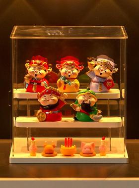 创意五路财神小神仙家居书柜桌面供奉摆件入户玄关装饰品布置礼品