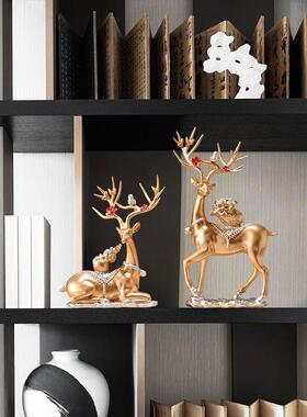 电视酒柜装饰鹿饰品无障碍豪华高端家居客厅入口搬家礼物乔迁礼物