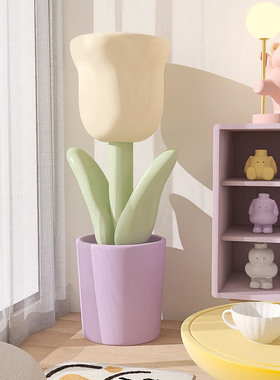 初见家居北欧郁金香落地花瓶摆件客D厅电视柜旁边网红小清新大花