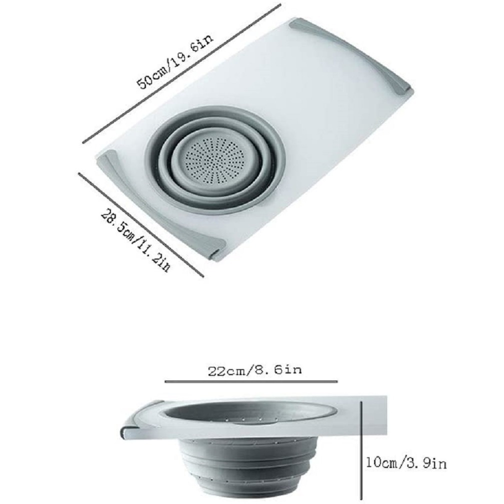 多功能水槽切菜板家用伸缩切水果蔬菜砧占板厨房小案板沥水收纳篮 - 图3