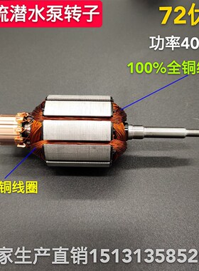 潜水泵转子 直流泵转子配件 12V24V48V60伏转子 通用铜线电机线圈