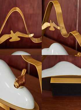 新中式陶瓷摆设电视柜玄关书房酒柜装饰品大雁样板房间桌面摆件