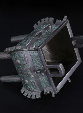 匠泽铜魂 纯铜工艺品青铜鼎摆件仿古禹方鼎盛开业乔迁礼品