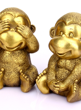 厚德居 铜猴摆件四不猴家居装饰品客厅猴摆设生肖猴子摆件