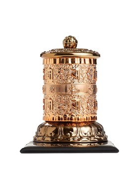 车载太阳能蓄能转轮家用电动转B筒车内装饰摆件转桶无需电池慈简